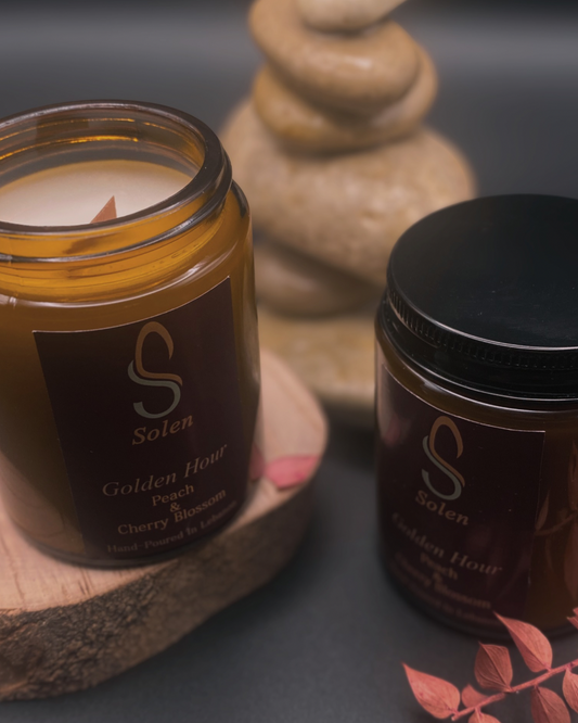 Golden Hour - Peach & Cherry Blossom Candle (120 ml)